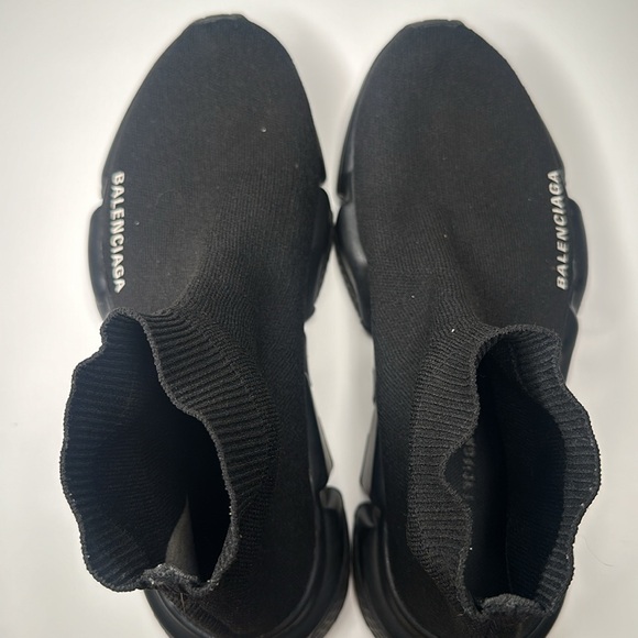 BALENCIAGA SPEED KNIT LOW RUNNERS SOCK FULL BLACK USA 8/ EU 38 WOMEN'S TRAINER - Picture 4 of 6